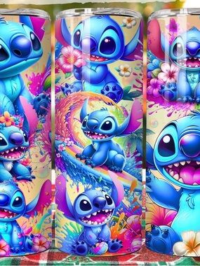 Colorful Stitch Surfing Tumbler Wrap